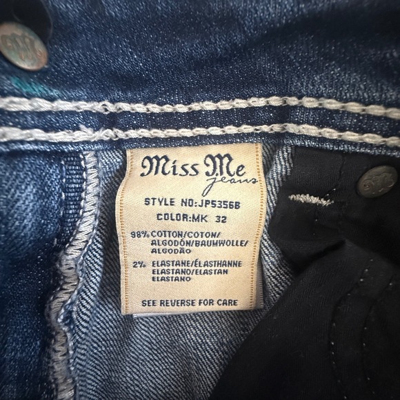 Miss Me Peace Sign Embellished Bootcut Jeans Size 27 JP5356B - Picture 6 of 14